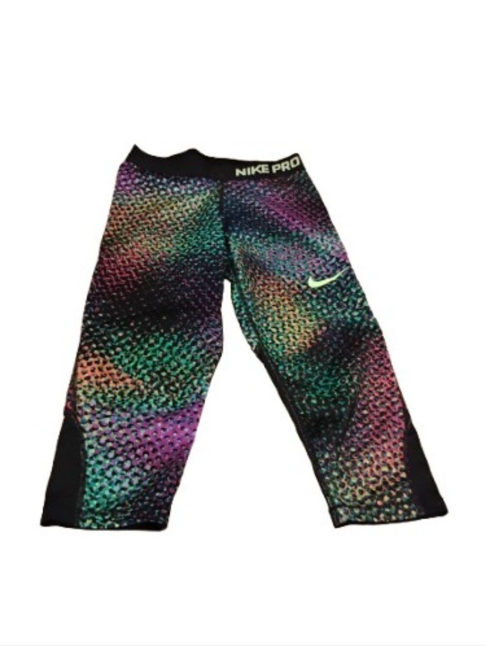 Nike Women's Geometric Print Hypercool Cropped Athletic Workout Leggings Sz L
